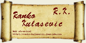 Ranko Kulašević vizit kartica